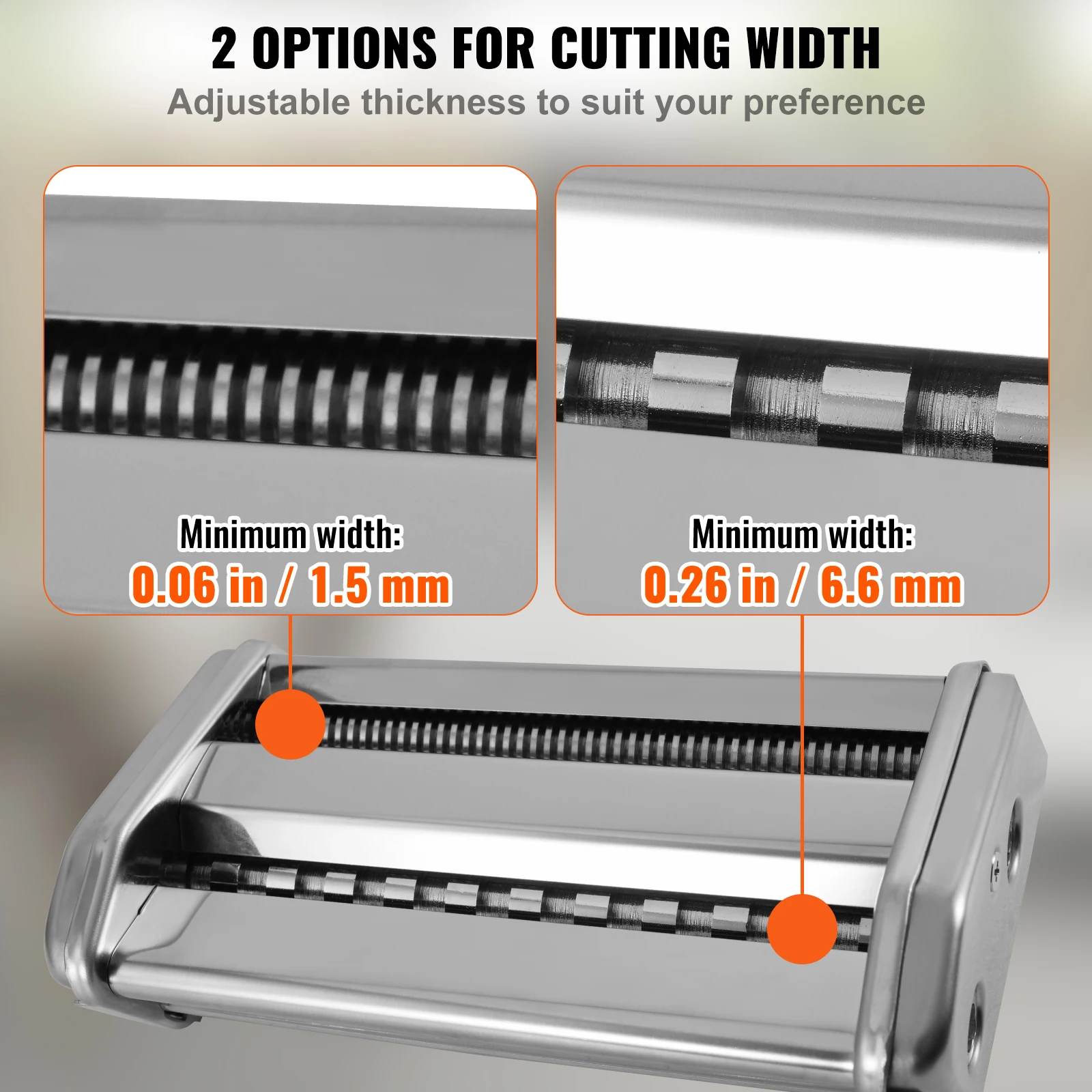 SucceBuy Set di macchine per pasta manuale Affettatrice in acciaio inossidabile Rulli per noodle freschi Elettrodomestico 3