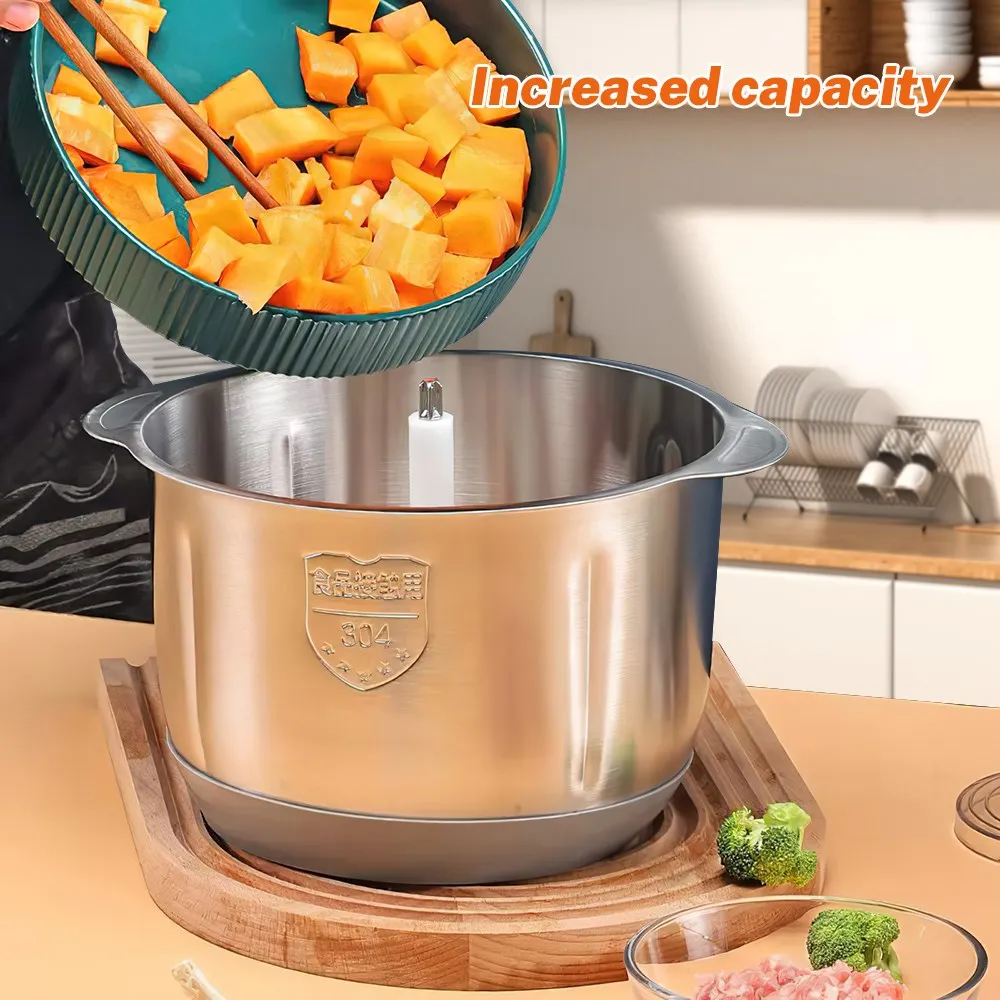 Tritacarne elettrico da 5 litri Frantoio per alimenti Affettatrice per verdure multifunzionale in acciaio inossidabile Processore Chopper Elettrodomestici da cucina 5