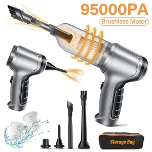 Aspirapolvere per auto Aspirapolvere portatile senza fili 95000PA Ad alta potenza 2 in 1 Mini aspirapolvere portatile Ventilatore per auto a casa 1