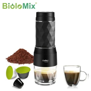 BioloMix Macchina per caffè espresso manuale portatile per viaggi, campeggio e uso domestico, design compatto e facile da pulire 1