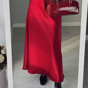 Gonne lunghe in raso marrone da donna per lavoro primavera autunno gonna nera dritta gonna lunga in seta lucida formale caffè per donna 1