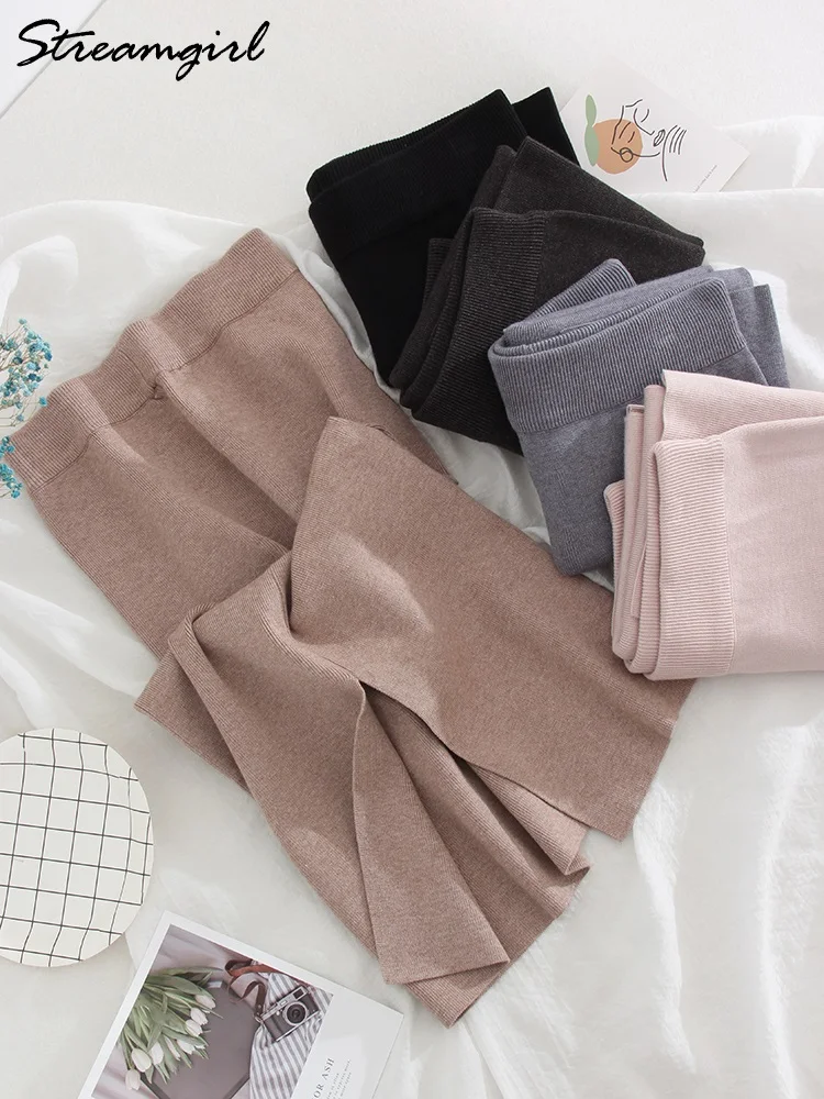 Gonne lunghe lavorate a maglia blu donna 2023 fasciatura primaverile gonna a trapezio divisa a vita alta matita aderente donna gonne Midi lavorate a maglia Maxi 6