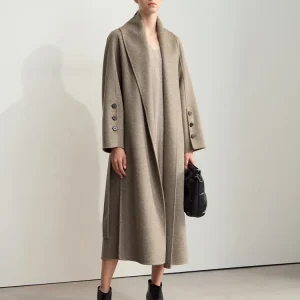 AMII Cappotto di lana moda minimalista 2025 Cappotto di lana lungo double face da pendolare delle nuove donne invernali con cintura 12424067 1