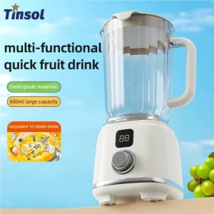 TINSOL 600ml Frullatore domestico 10 lame 3000mAH Spremiagrumi multifunzionale Frantoio per ghiaccio Estrattore di succo Utensili da cucina ad alta velocità di succo 1