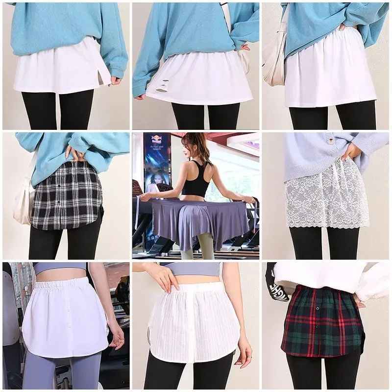 Felpa da donna stagione primaverile Mini abito inferiore Versatile abbigliamento interno Minigonna Stile centrotavola alla moda per donna 1