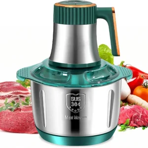 Tritacarne multifunzionale, grande capacità 5 litri, regolazione a 5 velocità, alta potenza 500 W, testa di taglio a spirale a sei lame, perfetta per 1