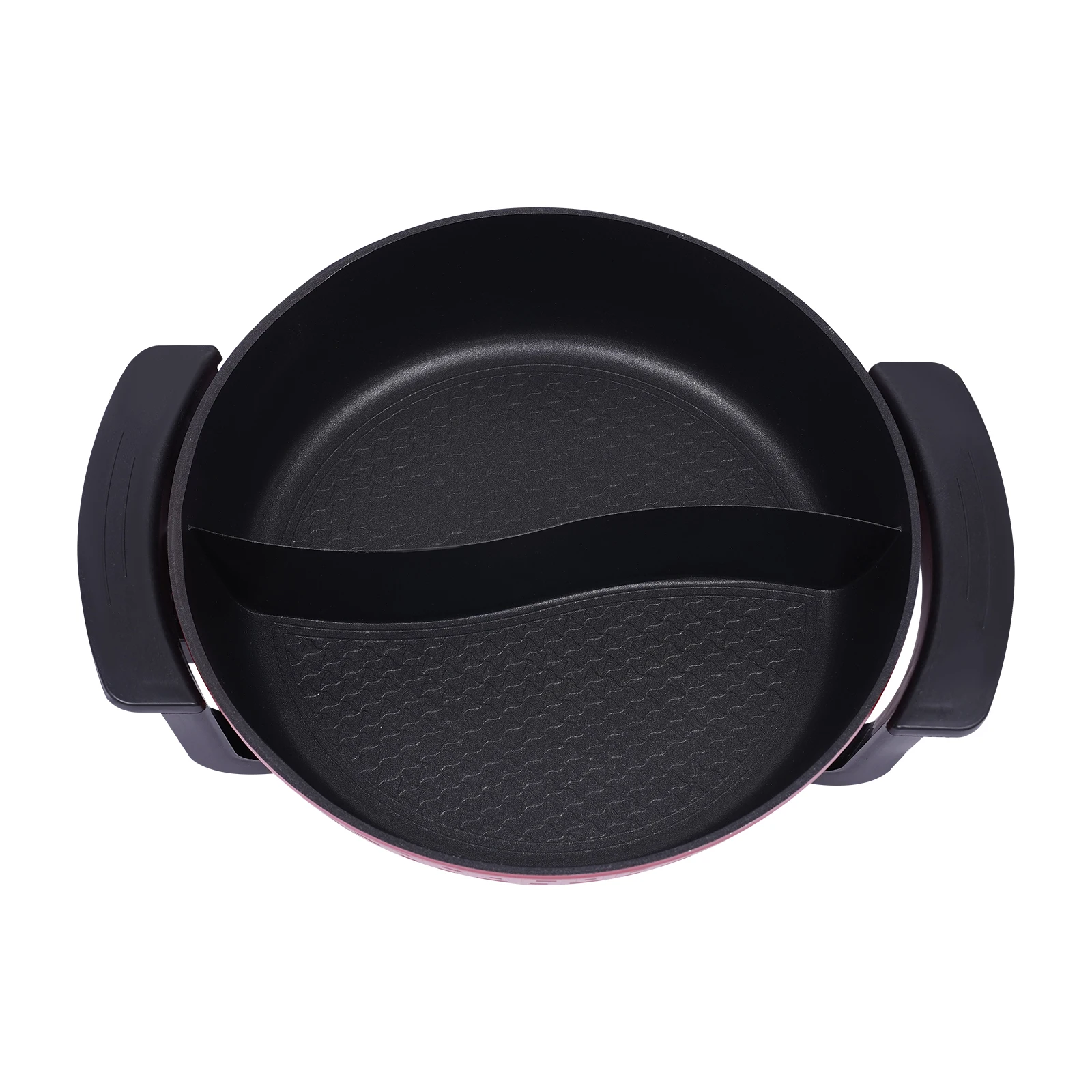 6L Grande Spezzatino Elettrico Pentola Antiaderente Fornello Elettrico Shabu Shabu con Divisore Coperchio In Vetro 1360W 5 Livello di Temperatura Regolabile 6