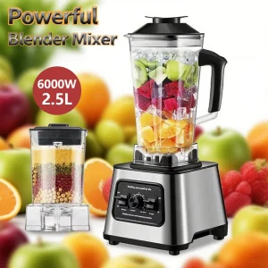 Frullatore potente da 6000 W, spremiagrumi, frullatore, frullatore da tavolo, contenitore da 2,5 litri, robot da cucina, frullatore, per frutta, noci ghiacciate 1