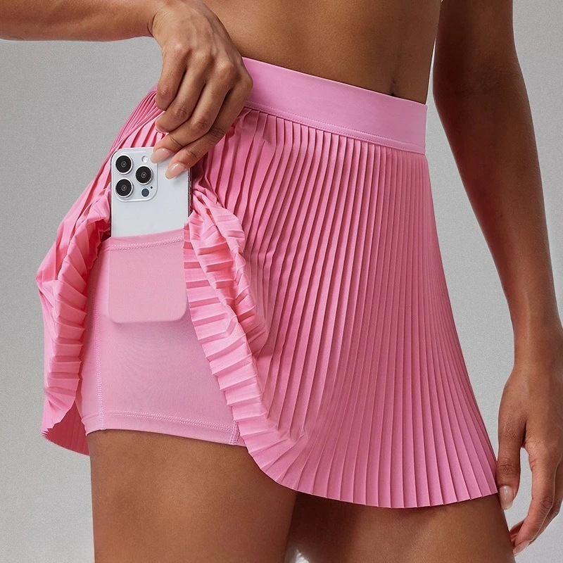 Moda due pezzi anti-esposto sport fitness gonna da badminton gonna da golf tuta estiva 2025 gonna da tennis a pieghe organo per le donne 1