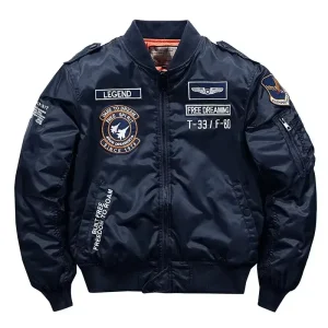 Nuovi uomini invernali addensano giacche da volo calde Air Force Aggiungi cotone ricamo Parka cappotto bomber casual capispalla maschile 1