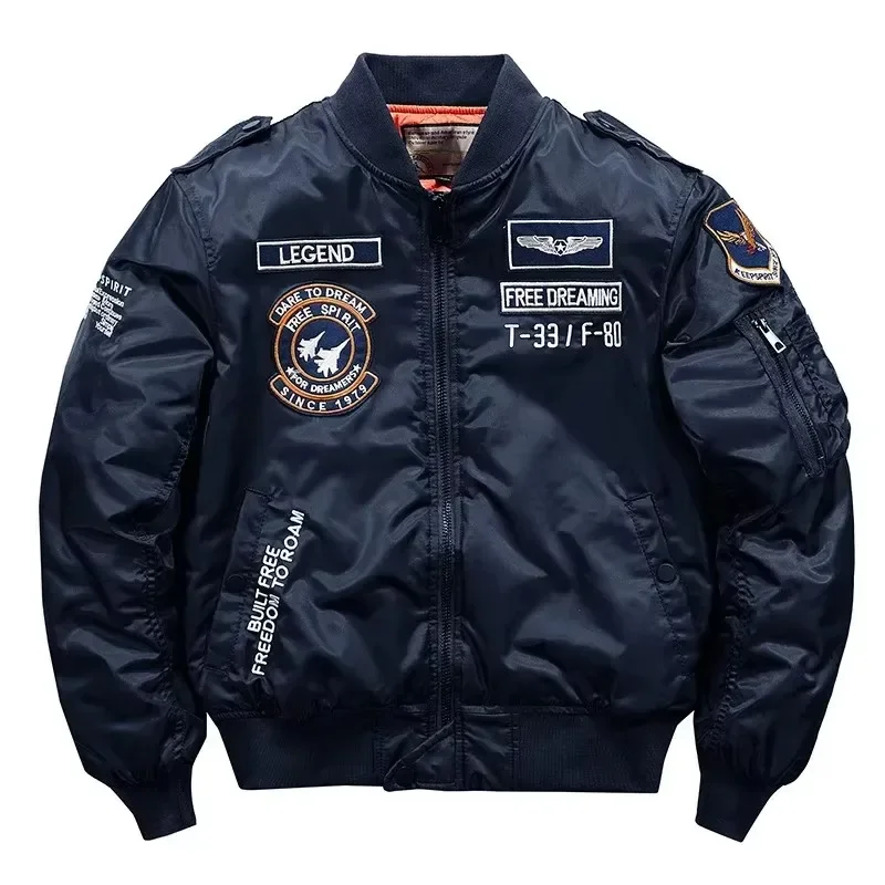Nuovi uomini invernali addensano giacche da volo calde Air Force Aggiungi cotone ricamo Parka cappotto bomber casual capispalla maschile 1