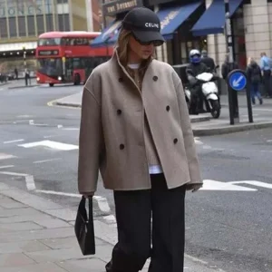 YENKYE Nuove Donne di Modo Doppio Petto Elegante Cappotto di Lana Manica Lunga Colletto alla coreana Autunno Inverno Tuta Sportiva Chic Lady Abiti 1