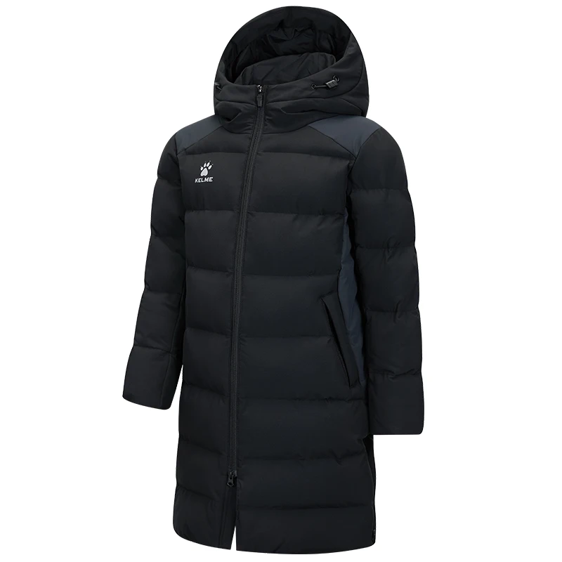 Kelme Abbigliamento lungo in cotone per bambini Giacca invernale da allenamento per calcio color block Giacca sportiva in cotone caldo antivento in cotone 6