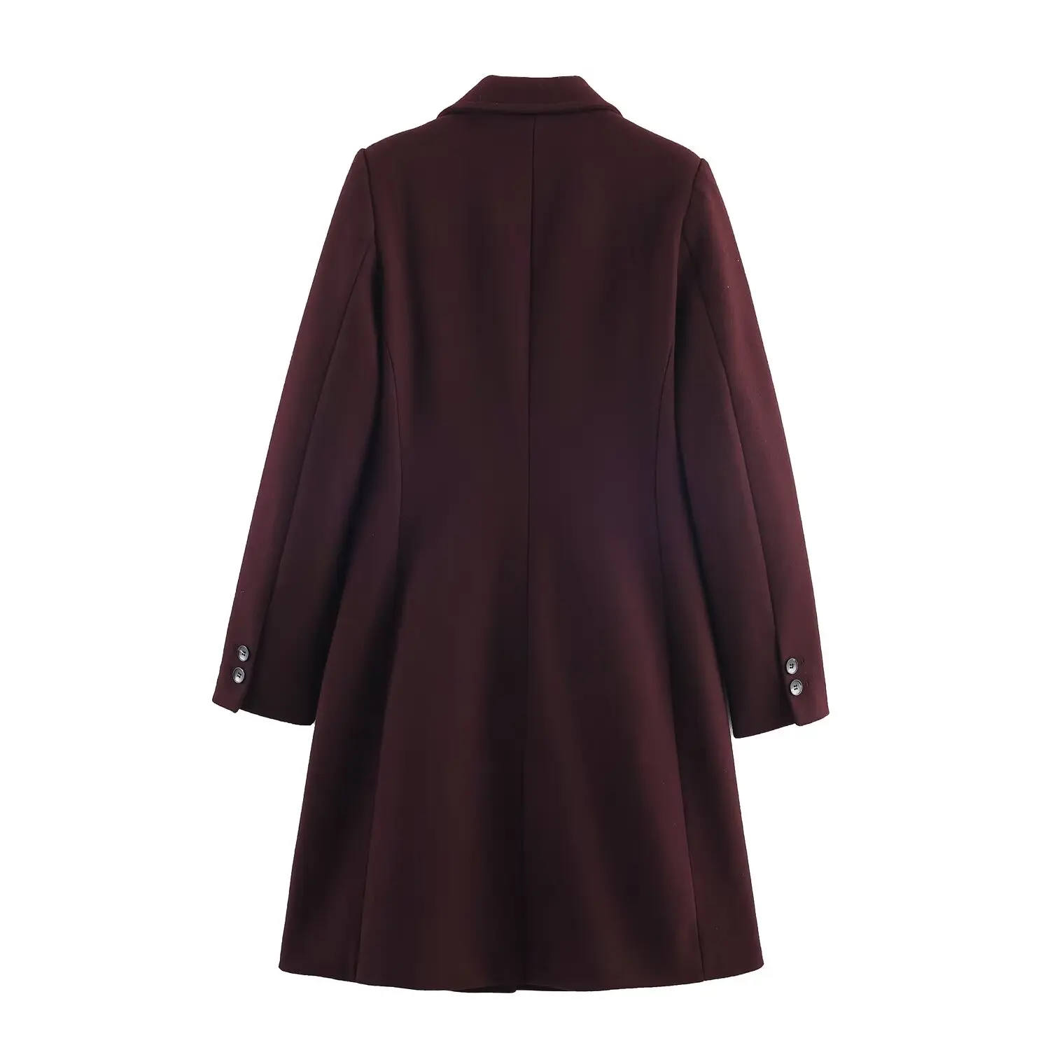 Cappotto da donna in morbida lana con spalline Autunno Casual Colletto rovesciato Bottoni Manica lunga Capispalla da donna Cappotto morbido chic femminile 5