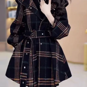 Cappotto caldo autunno inverno donna 2024 Giacca stile pendolarismo Design coreano Capispalla ampio doppio petto stile vintage 1