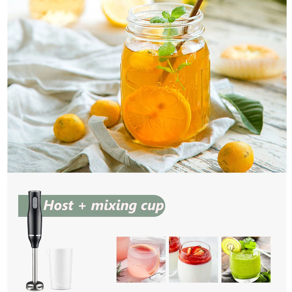 Frullatore elettrico portatile da 400 W Frullatore per frutta e verdura a 2 velocità Frullino per le uova Smerigliatrice in acciaio inossidabile Elettrodomestici EU 3