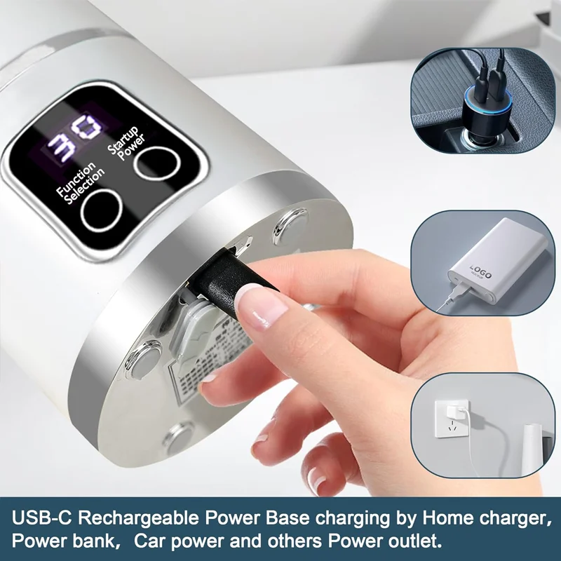 Spremiagrumi portatile con ricarica USB da 45 ml, 8-12 lame, materiale BPA, può creare succhi di frappè, comodo da trasportare in ufficio da viaggio all'aperto 5