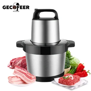GECOFEER 6L 1000W Tritacarne Elettrico Graacarne Acciaio Acciaio Smerigliatrice per Alimenti Multifunzionale Vegtable Affettatrice Chopper 1