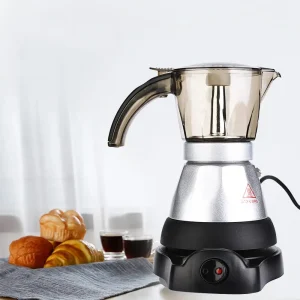 Da 3 a 6 Cup Maker Electric Italian Coffee Top Moka Pot Percolators Tool cartuccia filtro EU Plug alluminio 220V 1