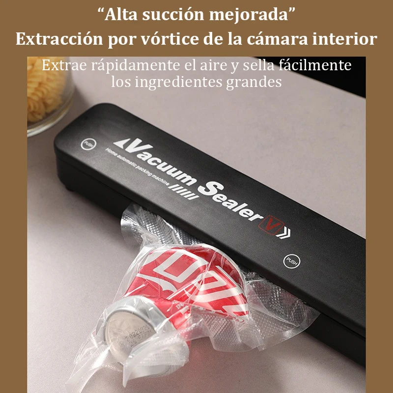 Confezionatrice sottovuoto 220V/110V con sacchetto sottovuoto gratuito da 10 pezzi sigillatrice sottovuoto per alimenti nera per la casa 6