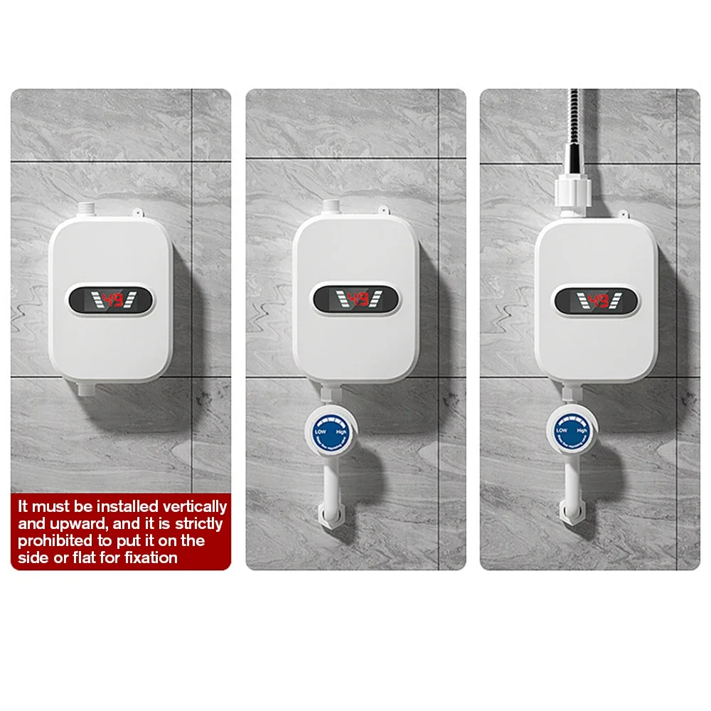 Mini scaldabagno elettrico riscaldamento rapido Set doccia a temperatura costante portatile facile da installare soffione doccia istantaneo 1