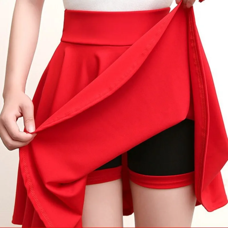 Moda donna estate nuovo stile versione coreana gonna sportiva corsa danza quadrata studente elegante tendenza gonna a trapezio a vita alta 3