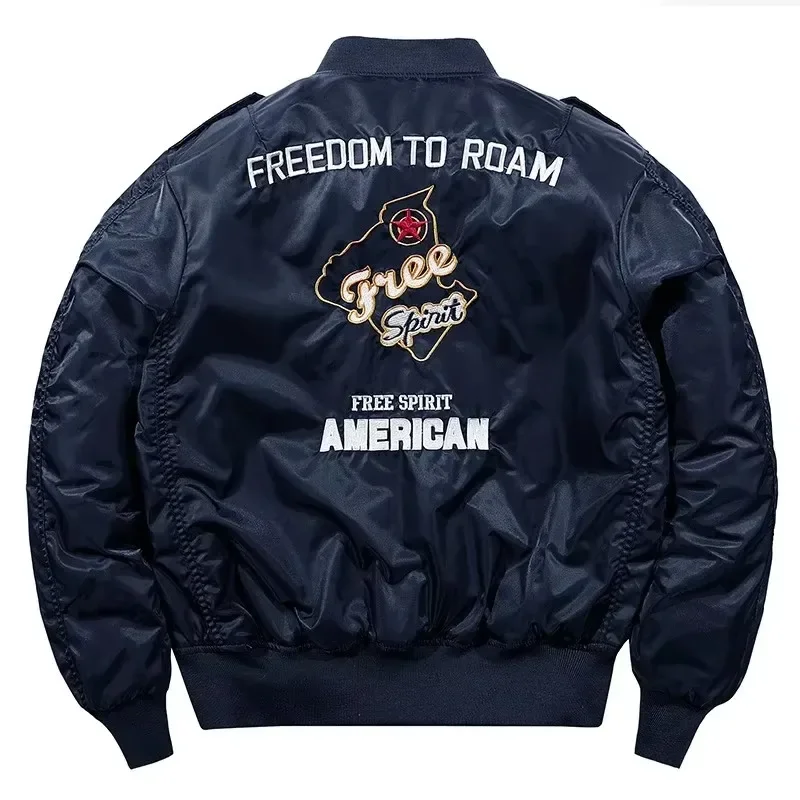 Nuovi uomini invernali addensano giacche da volo calde Air Force Aggiungi cotone ricamo Parka cappotto bomber casual capispalla maschile 4