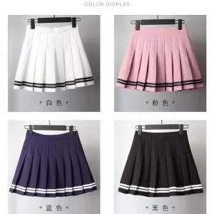 Gonne Kawaii Harajuku Uniforme scolastica preppy Gonna da marinaio a trapezio Lolita a pieghe a vita alta da donna 1