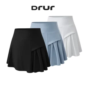 DRUR Gonne da tennis a vita alta per donna Gonna pantaloncini con tasca Sport estivi Golf Yoga Minigonne Abbigliamento da allenamento atletico 2025 1