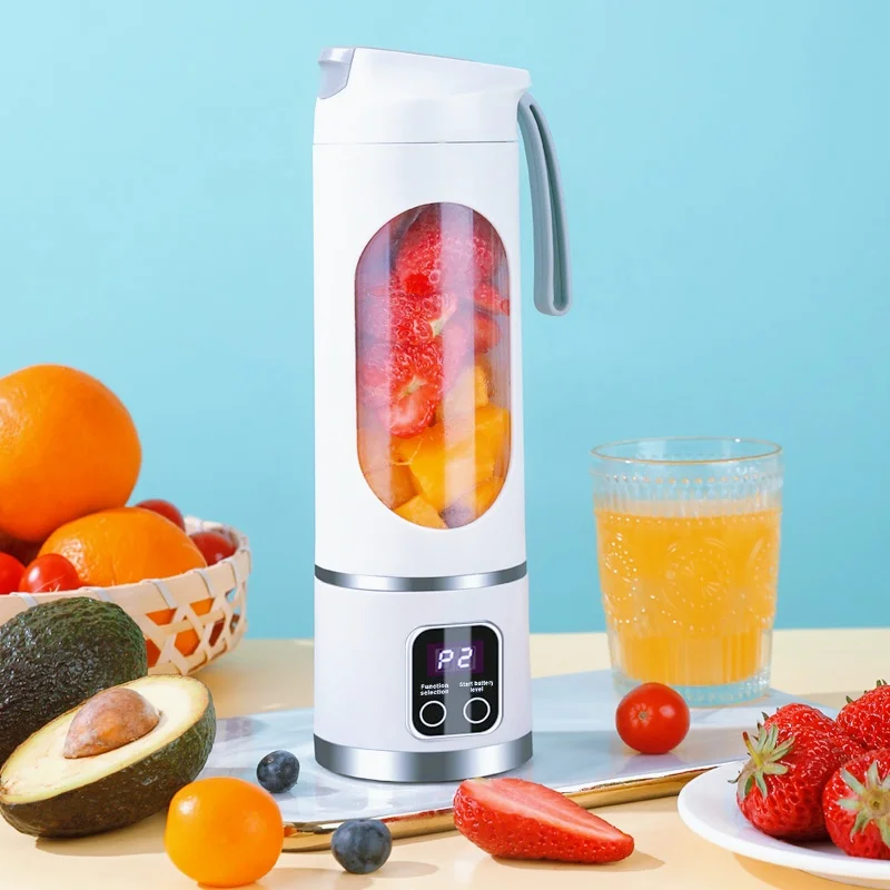 Ricarica USB a 8 lame, frullato, processore di ingredienti da cucina, spremiagrumi portatile, spremiagrumi mixer multifunzione regolabile a 3 velocità 4