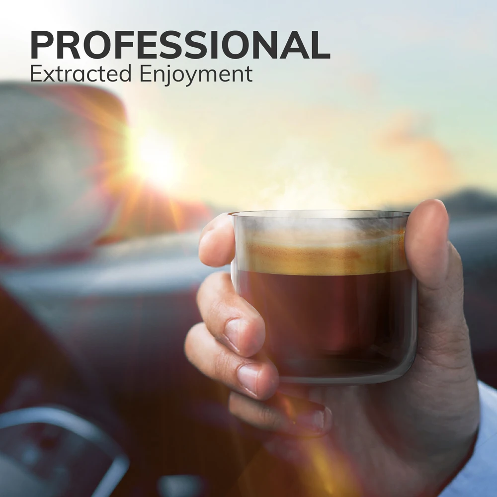 ROUNY Macchina per caffè espresso portatile USB Mini caffettiera leggera da viaggio per auto all'aperto Zaino da campeggio, Nero 3