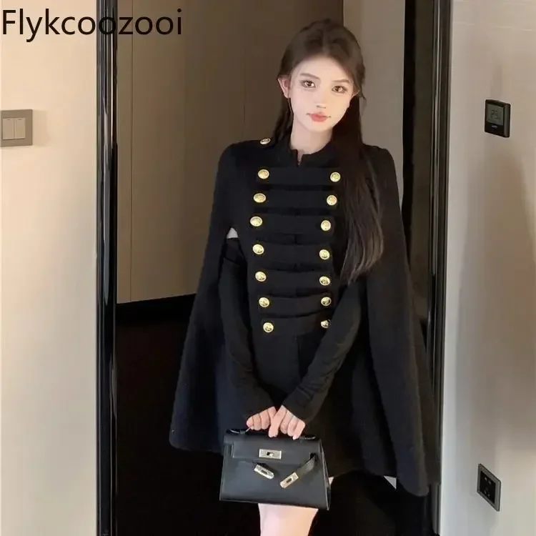 Giacca da donna Cappotti autunnali e invernali Mantello ampio Cappotto di lana a maniche lunghe medio lungo Abbigliamento femminile di lusso 5