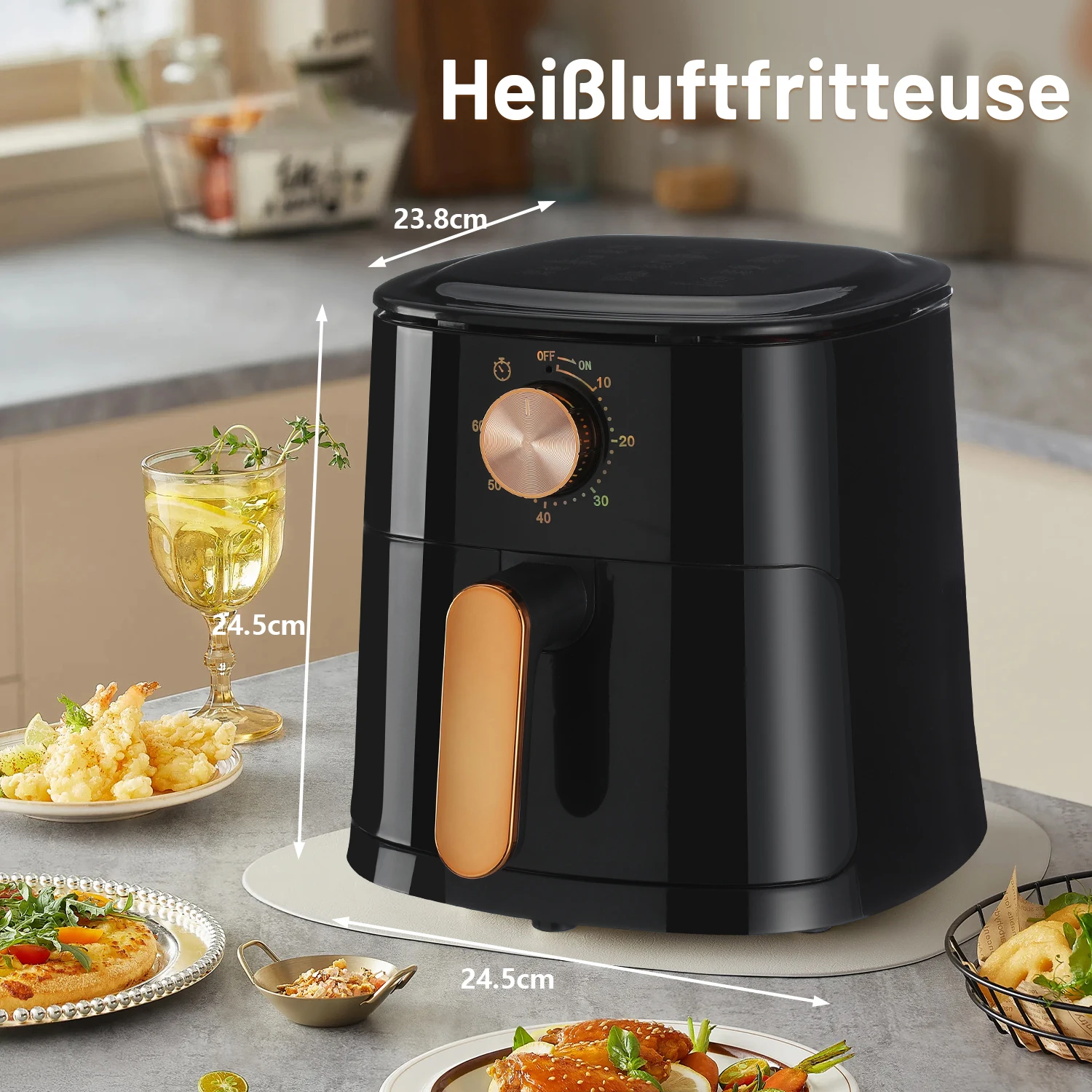 Friggitrice ad aria Friggitrice elettrica multifunzionale intelligente di grande capacità per uso domestico Macchina per patatine fritte Forno elettrico completamente automatico 3