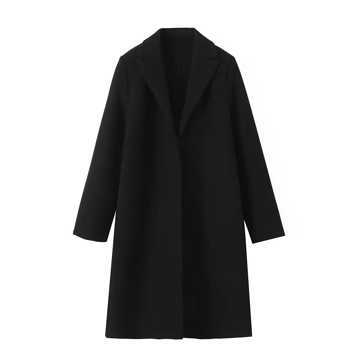 cappotto da donna con colletto a maniche lunghe tinta unita autunno nuova calda giacca cappotto di lana 4