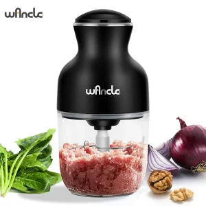 Wancle 0.6L Tritacarne per uso domestico Robot da cucina Lama in acciaio inossidabile 350W Ad alta potenza Verdura Frutta Chopper Smerigliatrice da cucina 1