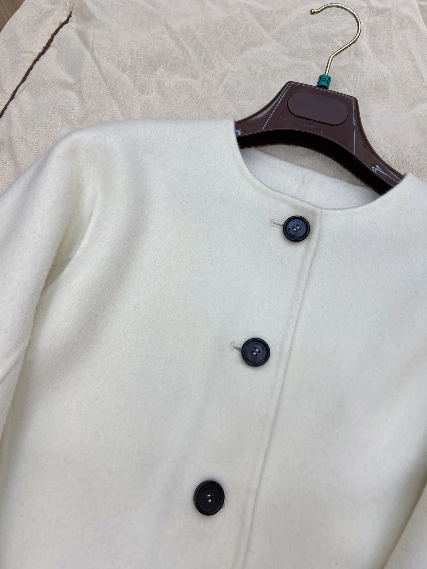 Giacca corta da donna in cashmere double face beige moda primavera 2025 di alta qualità 6