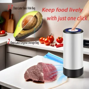 sottovuoto portatile per la conservazione degli alimenti, sigillatrice sottovuoto portatile, evita la contaminazione incrociata degli alimenti + 50 sacchetti sottovuoto 1