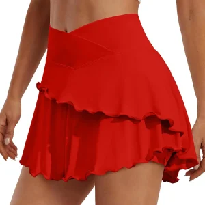 Gonne da Tennis pieghettate a vita alta da donna con tasche controllo della pancia minigonne Casual con fodera Skorts gonne da Golf da allenamento a-line 1