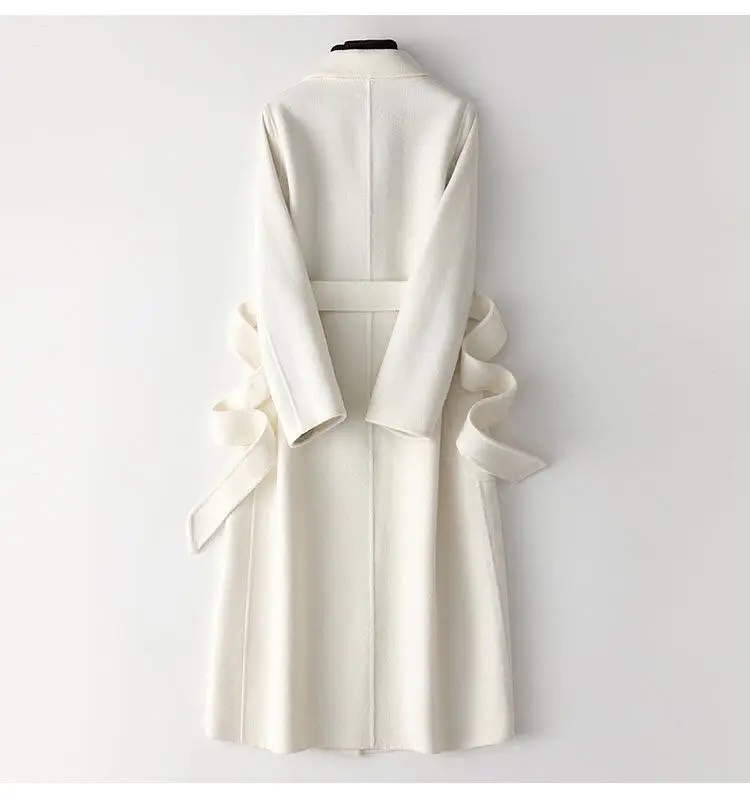 Fimtairah Double-Sided 100% lana cappotto donna lungo nero 2025 autunno e inverno nuove donne coreane cappotto di lana 4