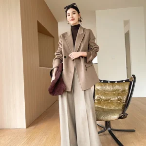 2025 Giacca da donna spessa double face al 100% cashmere Moda classica multifunzionale adatta per le imprese 1