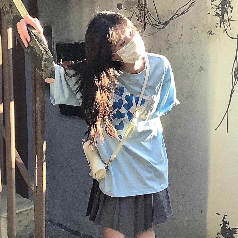 Minigonna grigia a linea A Gonne a pieghe primavera estate da donna Gonne corte a vita alta Tessuto in poliestere stile studente Dolce fresco 3