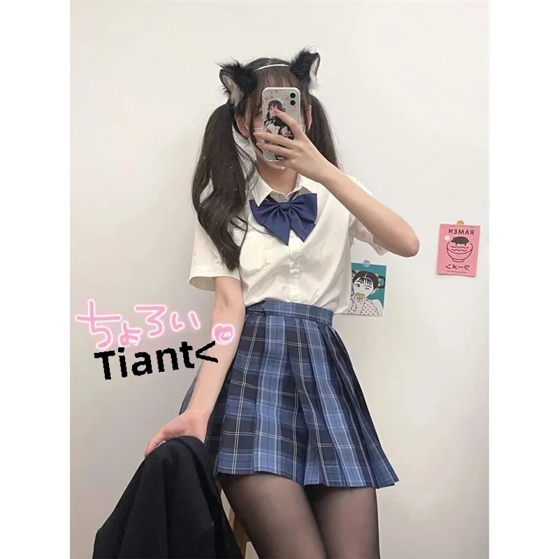 Gonna da donna stile preppy originale JK scozzese a maniche corte, design a pieghe, moda estiva casual in stile giapponese 2