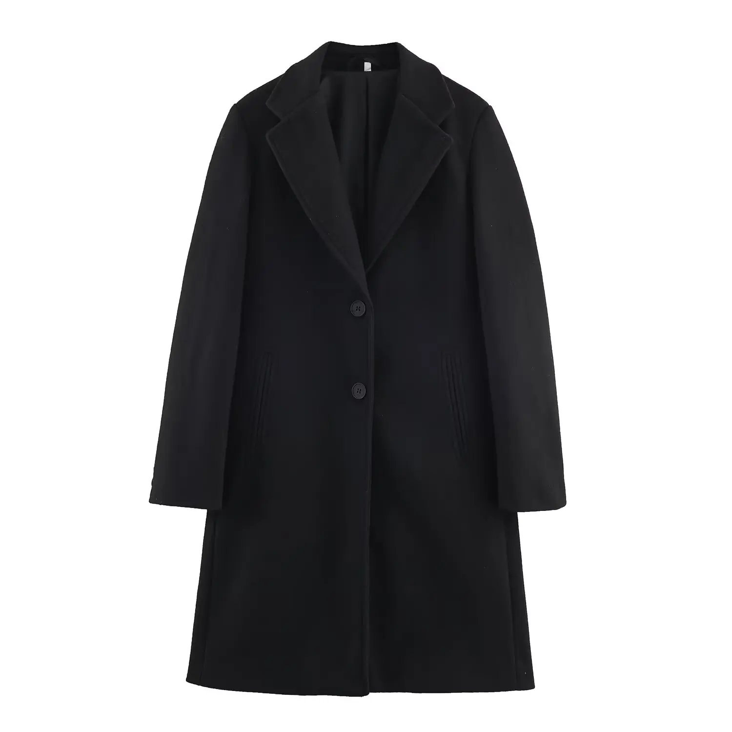 Cappotto da donna in morbida lana con spalline Autunno Casual Colletto rovesciato Bottoni Manica lunga Capispalla da donna Cappotto morbido chic femminile 2