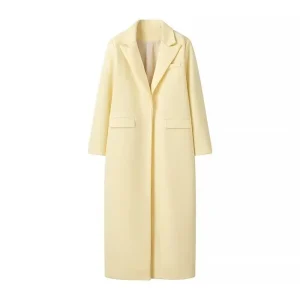 Vendita calda autunnale della stagione Cappotto lungo di lana alla moda da donna Street Style Nuovo arrivo Qualità transfrontaliera Colore puro Completo S 1