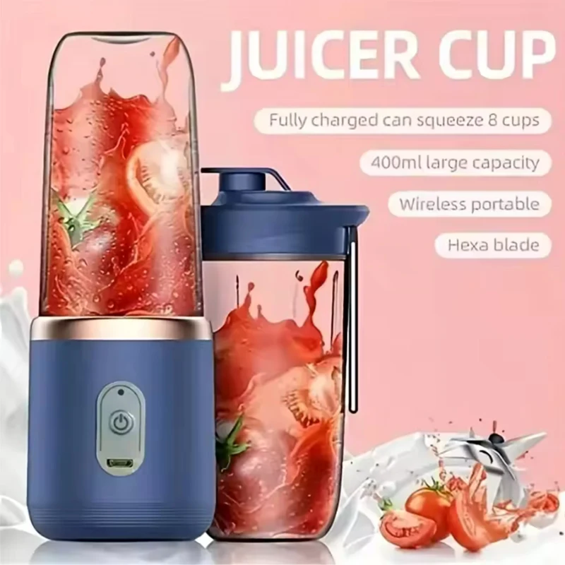 Bottiglia frullatore elettrico portatile con 6 lame Frullatore multifunzionale per succhi freschi Tazza per tritare il ghiaccio Robot da cucina per la casa 1