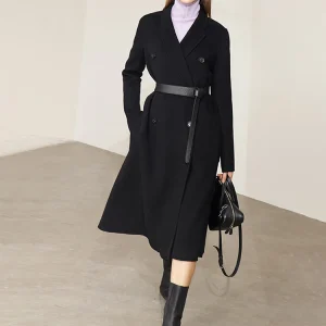 AMII Minimalismo 100% Cappotto di Lana Delle Donne 2024 di Inverno Doppio Petto Francese Elegante Pendolare Allentato Giacca Lunga Abbigliamento 12270566 1