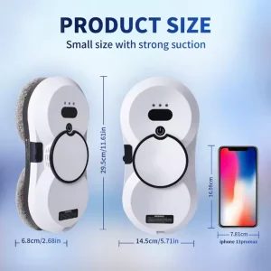 Aspirapolvere per finestre, modello acqua nebulizzata, sensore laser, pulizia a doppio scopo per pareti in vetro per la casa intelligente (asciutto e bagnato), APP e telecomando 1