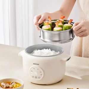 1.6L Mini Fornello di Riso 1-2 Persone Pentola Interna Antiaderente Fornello di Riso Pentola di Porridge Per Bambini 220V Pentola Elettrica Da Cucina Multicooker 1