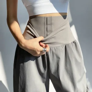 Pantaloni sportivi addominali ad asciugatura rapida per donna Pantaloni larghi dimagranti da corsa Fitness Danza all'aperto Pantaloni Harem casual 1