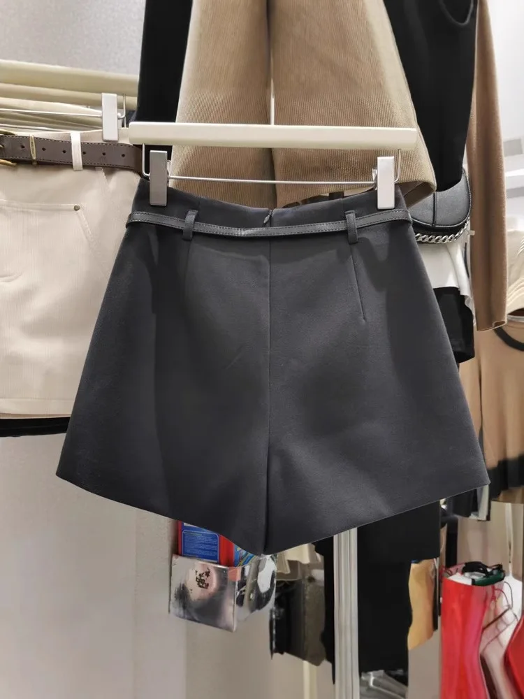 Gonna corta a gamba larga ampia Gonna corta da donna Primavera Autunno Casual Patchwork Poliestere Minigonna Vita alta Design dimagrante 4